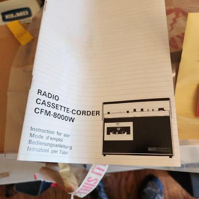 Vintage Sony Am/FM Cassette recorder Player CFM-8000W Tested Working