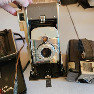 Vintage Camera Lot Polaroid 240 Model 80A Brownie Hawkeye