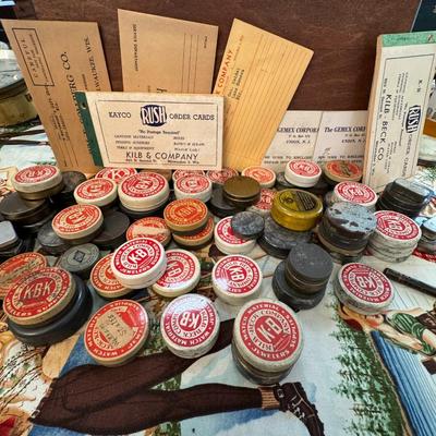 Large lot of vintage watch part tins