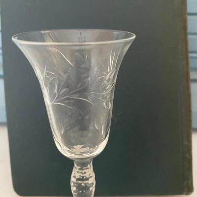 Set of 3 Vintage Gorham cut crystal liqueur glasses