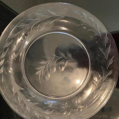 Set of 8 Vintage Gorham cut crystal salad plates