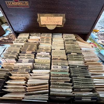 C & E case full of Swiss watch parts
