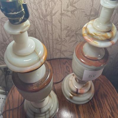 D8-Pair of Stone Lamps