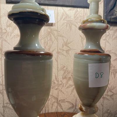 D8-Pair of Stone Lamps