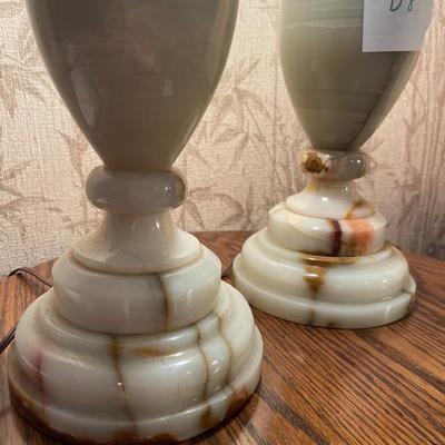 D8-Pair of Stone Lamps