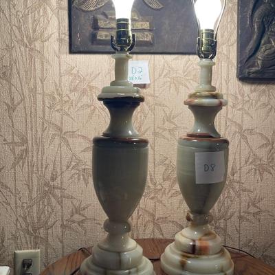 D8-Pair of Stone Lamps