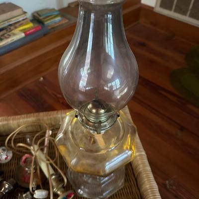 OIL LAMP, SCRAP STERLING, SILVERPLATE, OTTOMAN