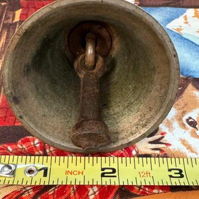 Antique brass overhead door bell