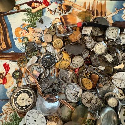 Large Antique watch lot - Steampunk bone yard - LOTS