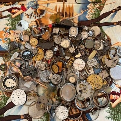 Large Antique watch lot - Steampunk bone yard - LOTS