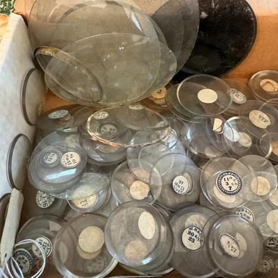 Large mixed lot of NOS pocket and wrist watch crystals