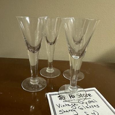 vintage crystal cordial glasses