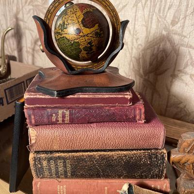 D21-Bookend, Books and Small Globe
