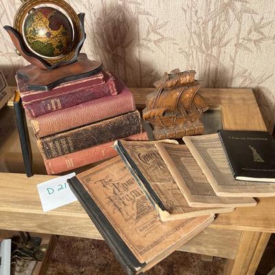D21-Bookend, Books and Small Globe