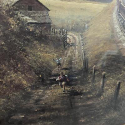 Framed Steam Engine Print