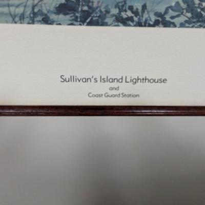 Unframed Print "Sullivan's Island Lighthouse & Coast Guard Station" Number & Signed By The Artist