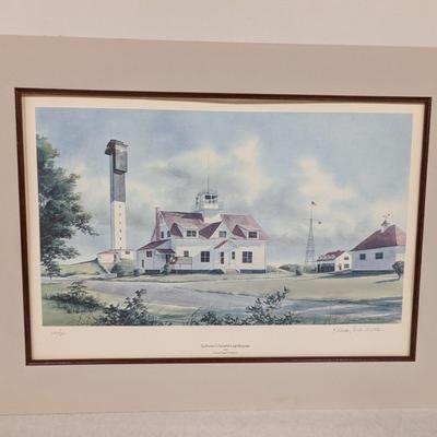Unframed Print "Sullivan's Island Lighthouse & Coast Guard Station" Number & Signed By The Artist