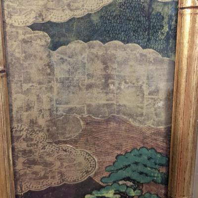Asian Themed Faux Bamboo Wall Mirror