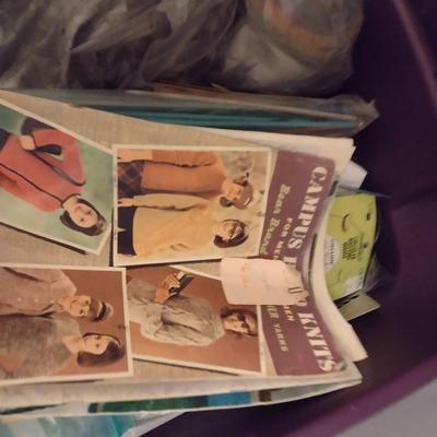 Collection of Yarn, Sewing Goods, and Patterns