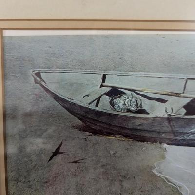 Framed Vintage Andrew Wyeth Nautical Realist "Spindrift" Lithograph