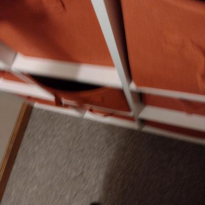 Cubicle Shelf with Collapsible Fabric Storage Bins