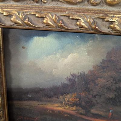 Ornate Framed Landscape Painting Signed By The Artist