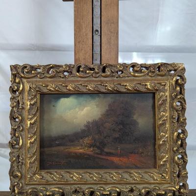 Ornate Framed Landscape Painting Signed By The Artist