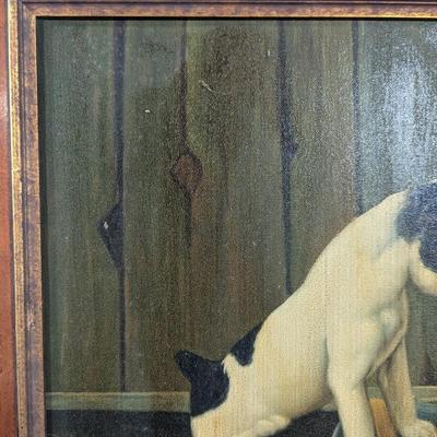 Framed Black & Gold Leaf Oil On Canvas "First Meeting"