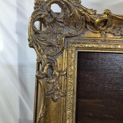 Framed Gold Leaf Oil On Canvas "Motherless Lamb"