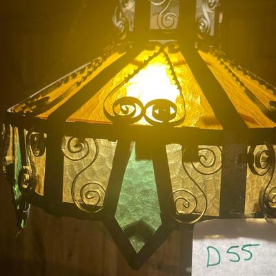 D55-Beautiful vintage hanging light fixture