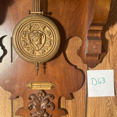 D63- Antique Wall Clock with Key