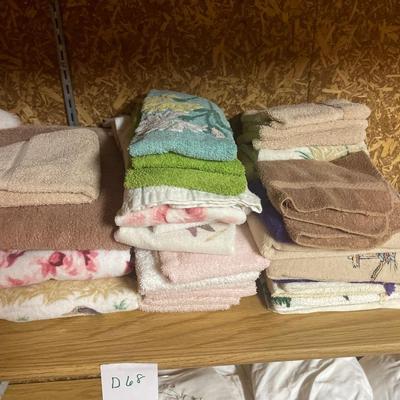 D68-assorted towels, hand towels, and washcloths