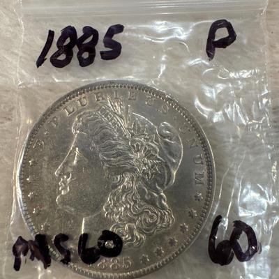 1885 P MORGAN MS60 U S COIN 1$