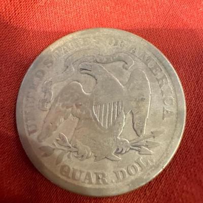 1876 P SEATED LIBERTY QUARTER VF US COIN C119