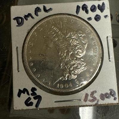 1904 O MORGAN DMPL MS67 1$ U S COIN