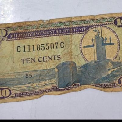 Military payment USA during the VIETNAM WAR 10 CENT 1969 SPACE SUBMARINE .