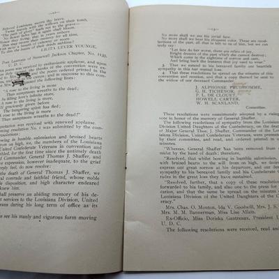1915 Minutes of The Twenty-fifth Anual Reunion OF THE Louisiana Division, United Confederate Veterans