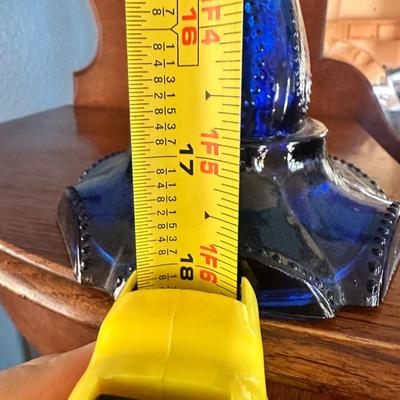 Colbalt Blue Glass Oil Lamp
