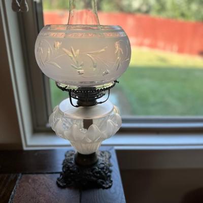 Vintage Third Quarter 20th Century Victorian Revival Gone With The Wind Hurricane Lamps
