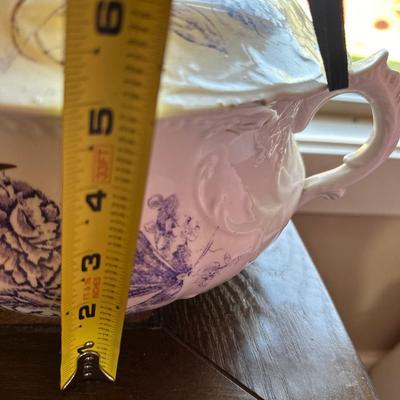 Antique Chamber Pot Transferware Flower