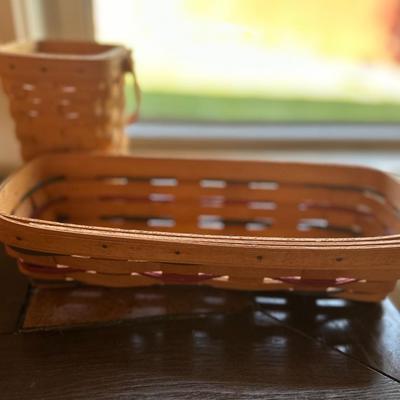 1994, Longaberger, Handwoven Bread Basket with Bread Basket Brick