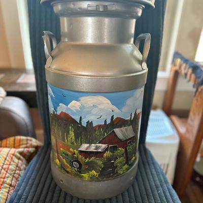 ANTIQUE VINTAGE MILK CAN Changing Seasons