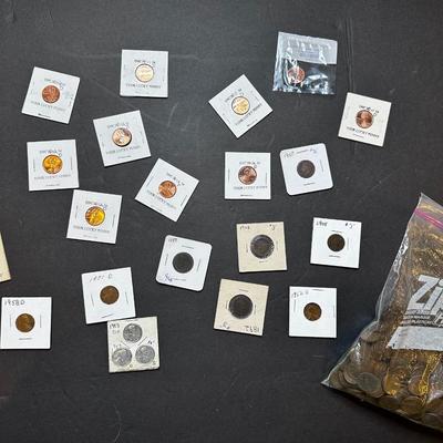Assorted Pennies and bulk wheat pennies