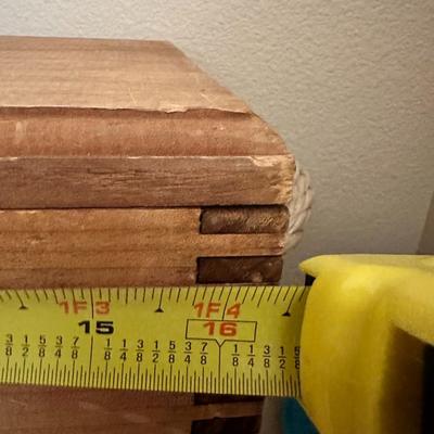 Vintage Lap Joint Wood Storage / Country Decor Box Rope Handles - Deer Painting