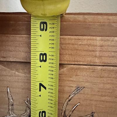 Vintage Lap Joint Wood Storage / Country Decor Box Rope Handles - Deer Painting