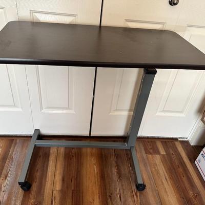 Mobile Laptop Desk Home One Button Height Adjustment Sit Stand Desk, Movable Lifting Computer Desk, Hidden Scroll Wheel, Easy Installation 