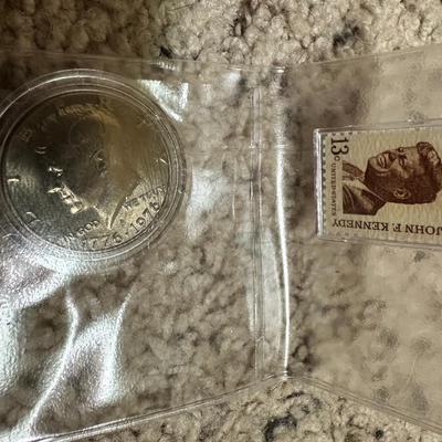 JFK Stamp and Dime