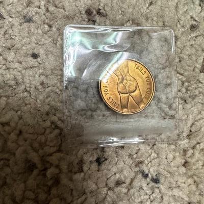 Heads I Win - Tails You Lose" Nude Flipping Coin. Adult Nude Coin Brand New