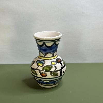 Cana Wine Small Handmade Ceramic Vase Handpainted About 3 In Tall
