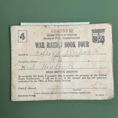 Set of 2 War Ration Booklet and Stamps